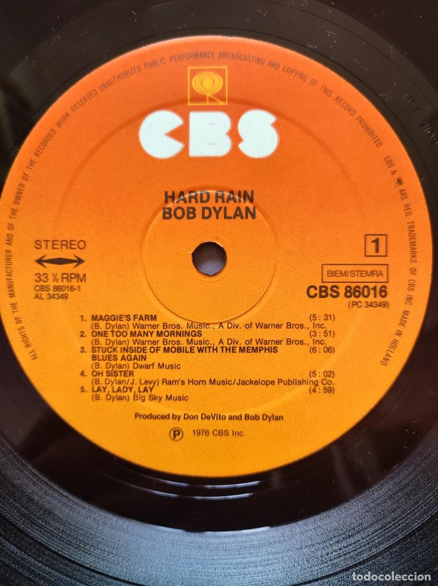 Discos de vinilo: Vinilo Rock - Bob Dylan - Hard Rain - Ed. Holanda 1976 - CBS - Foto 6