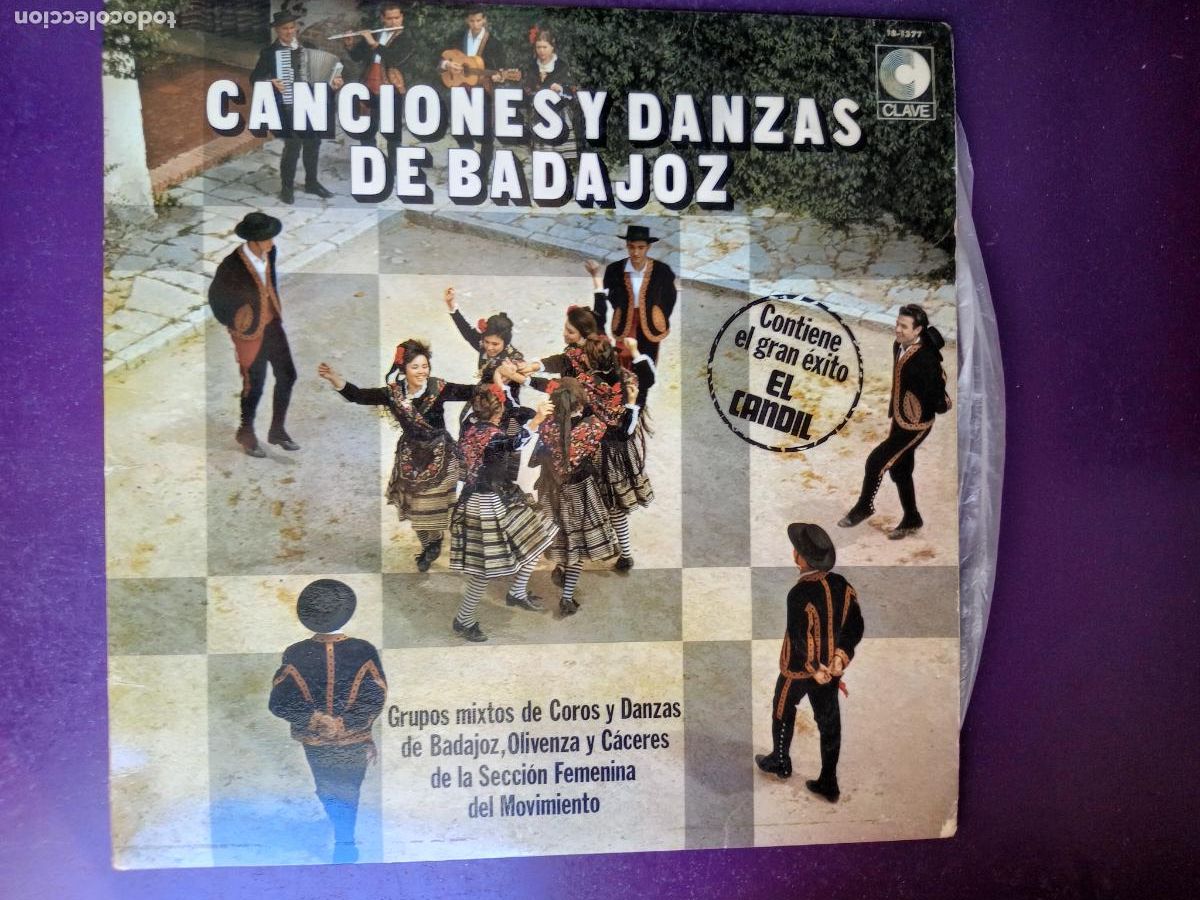 Discos de vinilo: CANCIONES Y DANZAS DE BADAJOZ - SECCION FEMENINA MOVIMIENTO - LP HISPAVOX 1983 - EXTREMADURA FOLK