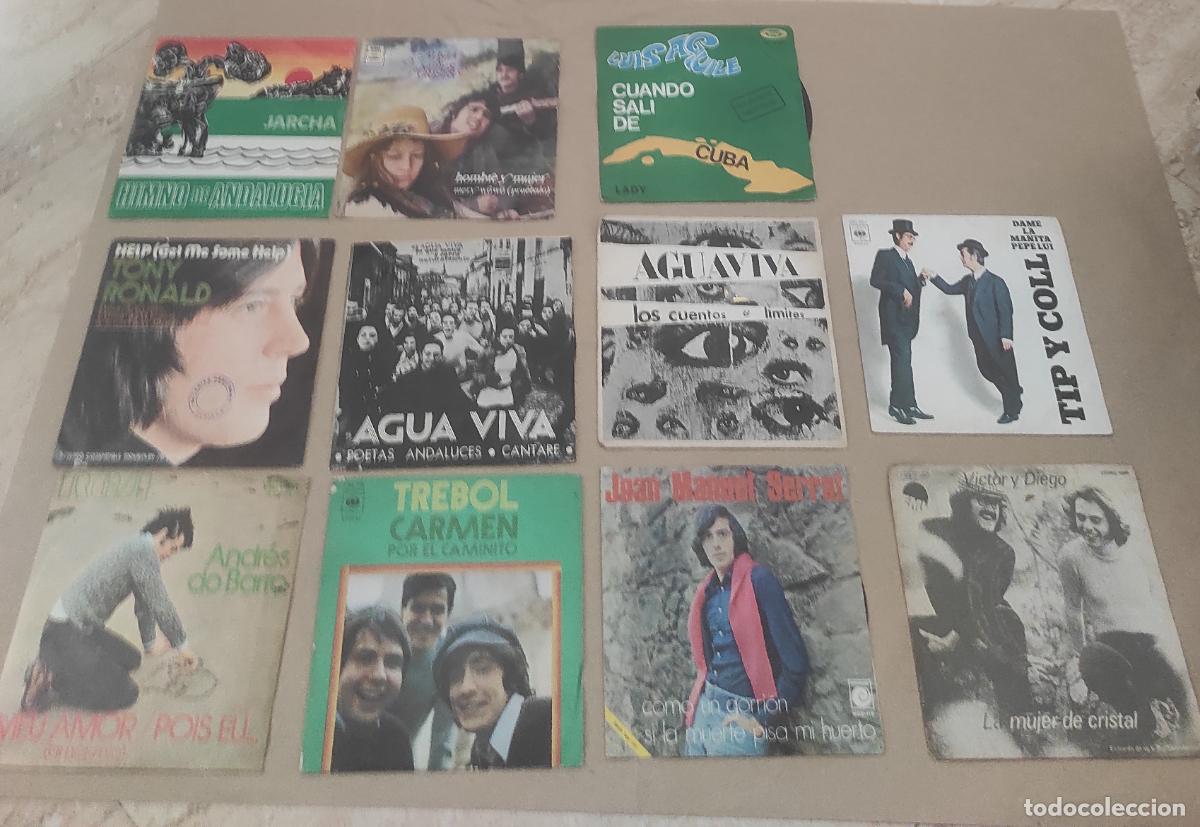 Discos de vinilo: LOTE ONCE SINGLES ARTISTAS ESPA&Ntilde;OLES-SERRAT,AGUAVIVA,TREBOL,VICTOR Y DIEGO,ANDRES DO BARRO,JARCHA,