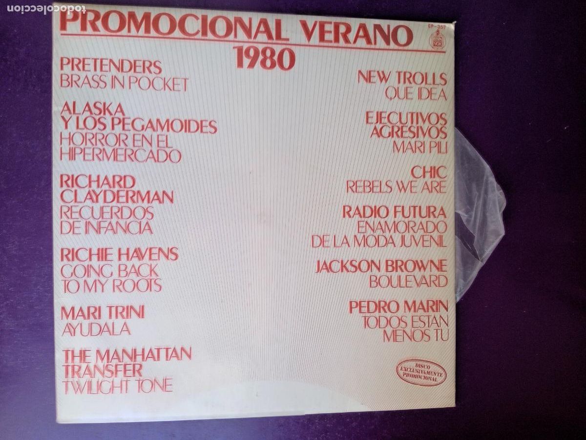 Discos de vinilo: Promocional Verano 1980 LP HISPAVOX - ALASKA PEGAMOIDES, RADIO FUTURA, PEDRO MARIN, PRETENDERS, CHIC