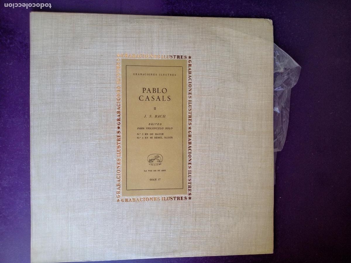 Discos de vinilo: Pablo Casals, J. S. Bach &ndash; Suites Para Violoncelo - LP VOZ DE SU AMO 1958 - GRABACIONES ILUSTRES