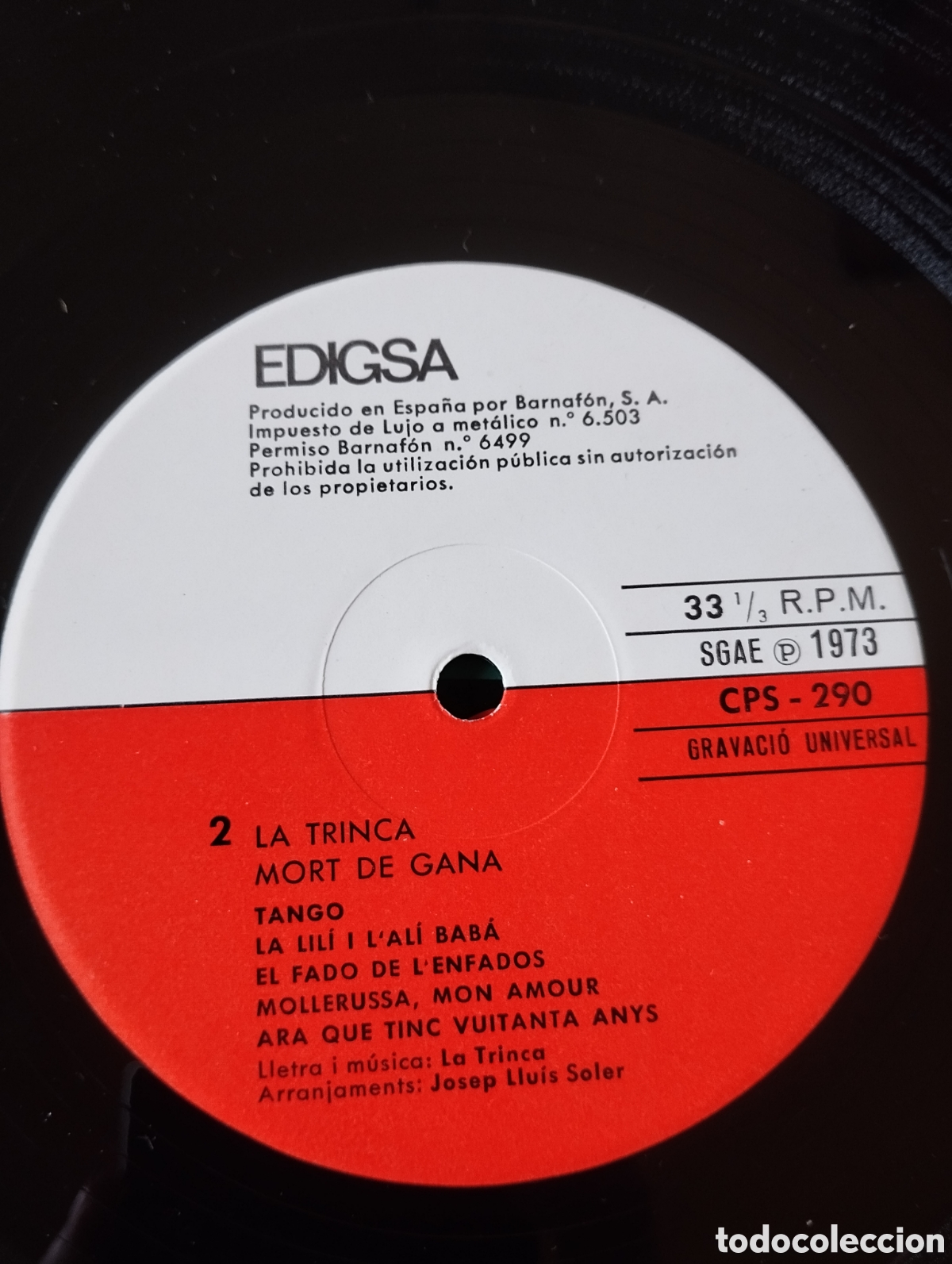 Discos de vinilo: La Trinca - Mort de gana - LP - Foto 8