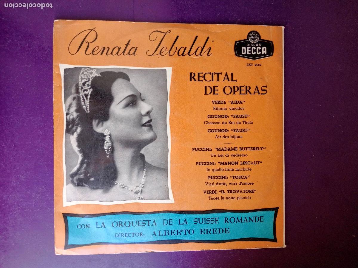 Discos de vinilo: Renata Tebaldi - Orq Suisse Romande / Alberto Erede &lrm;&ndash; Recital De Operas - LP DECCA 1955 - MUY POCO