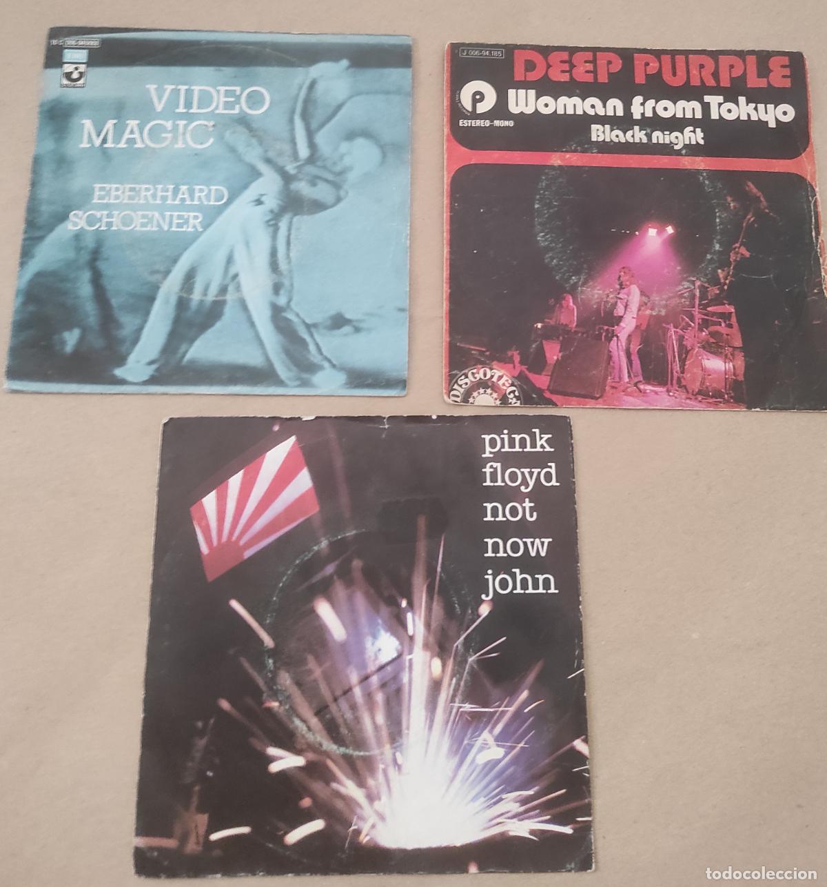 Discos de vinilo: LOTE TRES SINGLES. ROCK INTERNACIONAL, PINK FLOYD,DEEP PURPLE,EBERHARD SCHOENER,-EDICONES ESPA&Ntilde;OLAS-