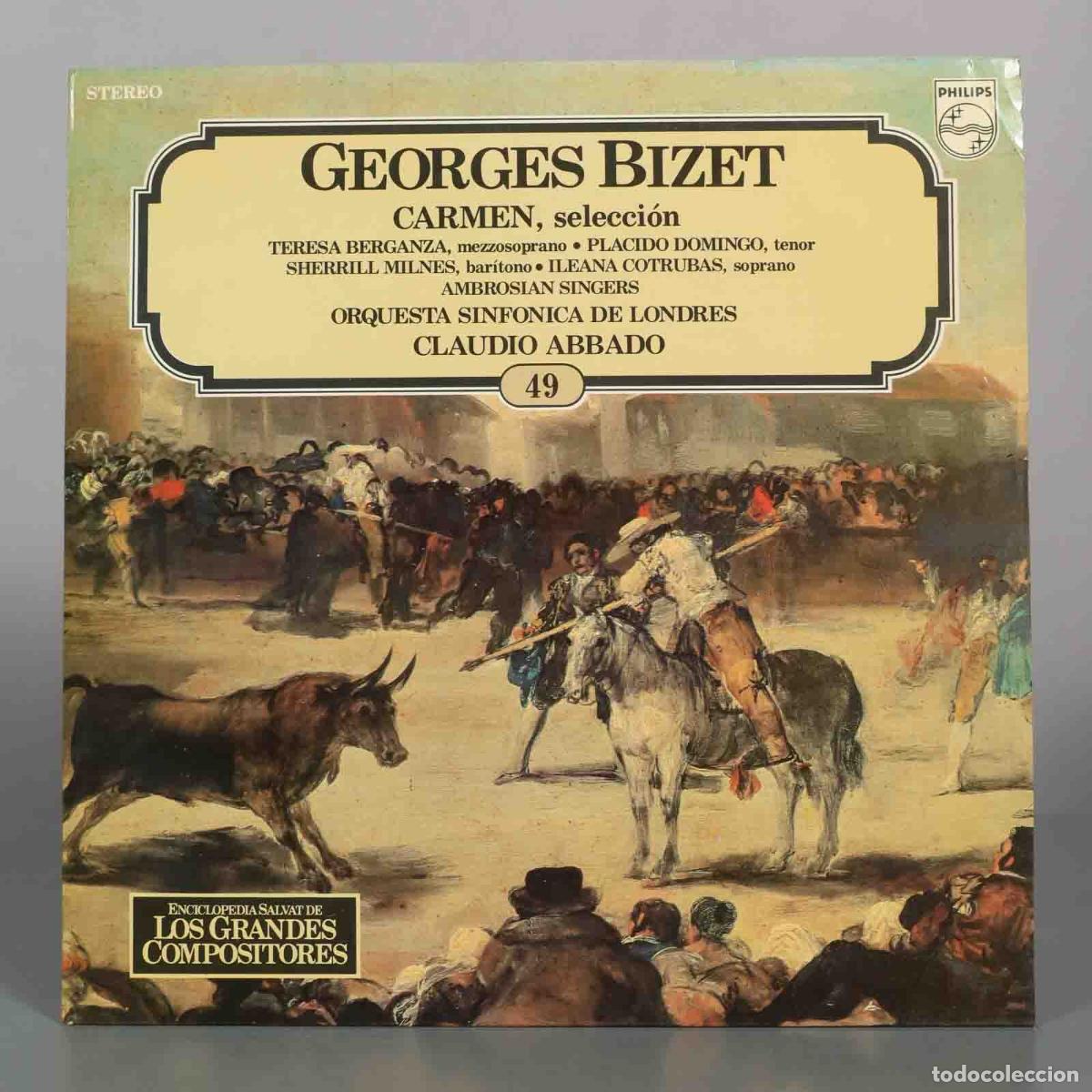 Discos de vinilo: LP. Georges Bizet - Carmen, selecci&oacute;n - Teresa Berganza, Placido Domingo, Sherrill Milnes, Ileana C