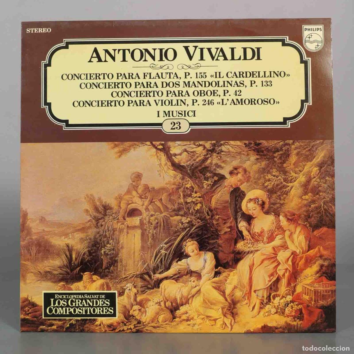 Discos de vinilo: LP. Antonio Vivaldi, I Musici - Concierto Para Flauta Il Cardellino, Concierto Para Dos Mandolinas,