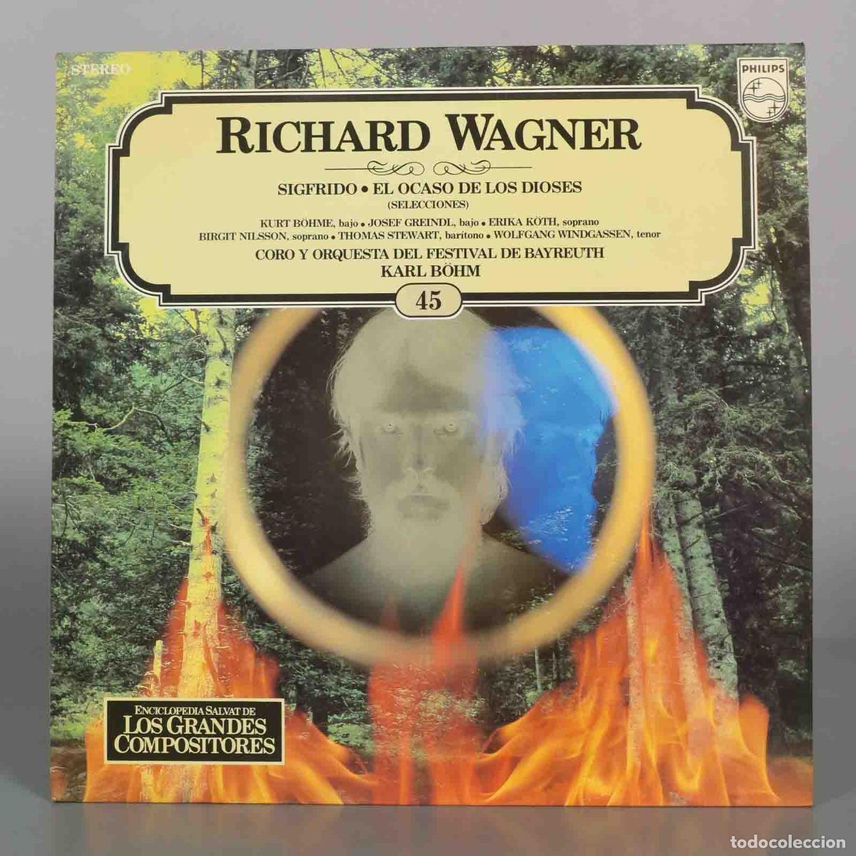 Discos de vinilo: LP. Richard Wagner - Coro y Orquesta del Festival de Bayreuth, Karl B&ouml;hm - Enciclopedia Salvat de l