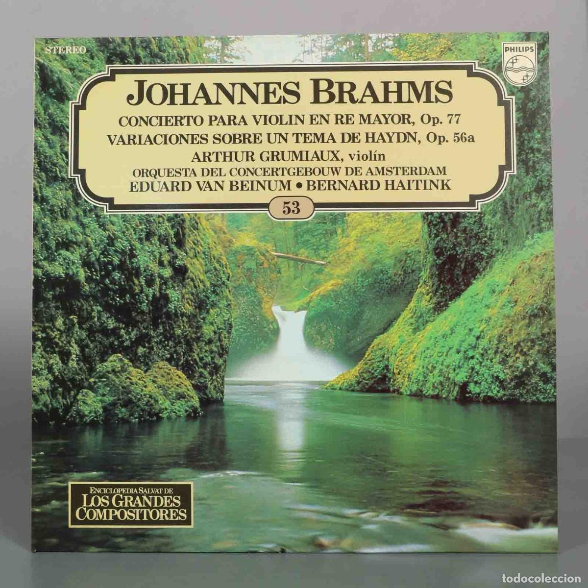 Discos de vinilo: LP. Johannes Brahms - Concierto Para Viol&iacute;n En Re Mayor, Op. 77 / Variaciones Sobre Un Tema De Hayd