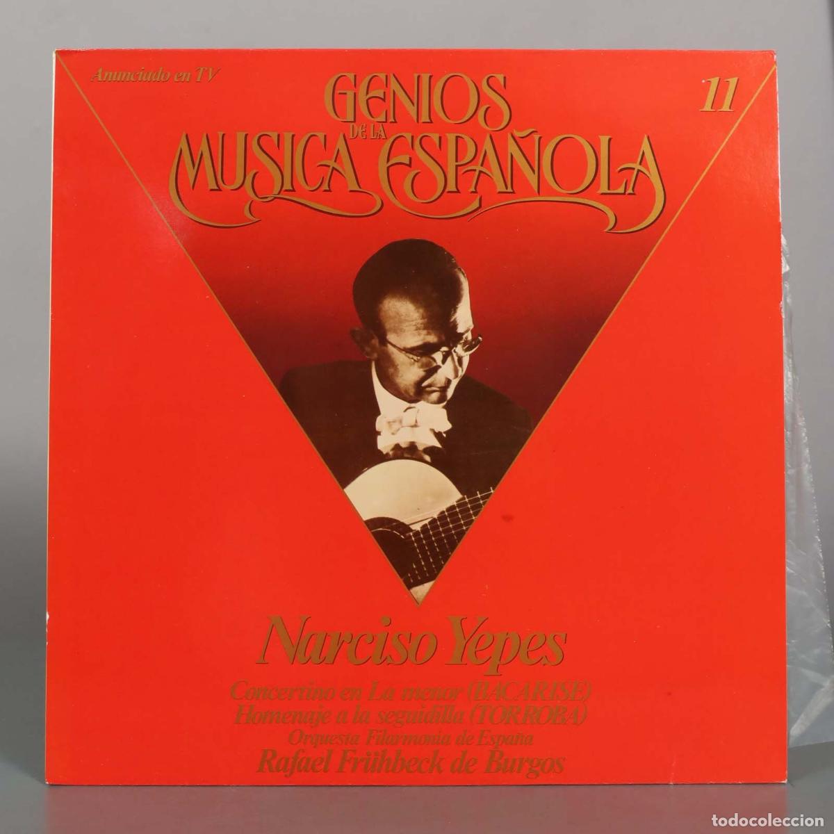 Discos de vinilo: LP. Genios de la M&uacute;sica Espa&ntilde;ola 11 - Narciso Yepes, Rafael Fr&uuml;hbeck de Burgos, Orquesta Filarmon&iacute;a