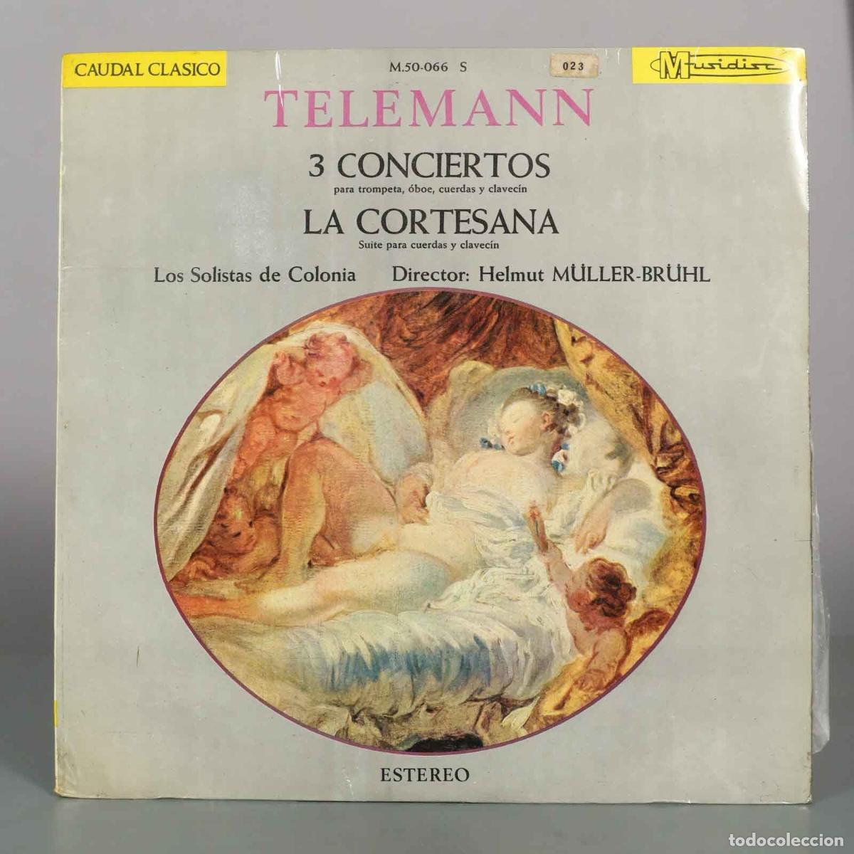 Discos de vinilo: LP. 3 Conciertos, La Cortesana - Georg Philipp Telemann, Los Solistas de Colonia, Helmut M&uuml;ller-Br&uuml;