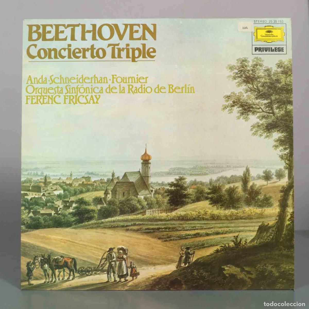 Discos de vinilo: LP. Beethoven - Concierto Triple - Ferenc Fricsay, Anda, Schneiderhan, Fournier, Orquesta Sinf&oacute;nica