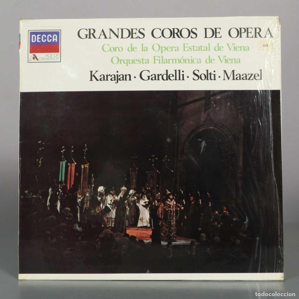 Dischi in vinile: LP. Grandes Coros de &Oacute;pera - Karajan, Gardelli, Solti, Maazel - Coro de la &Oacute;pera Estatal de Viena,
