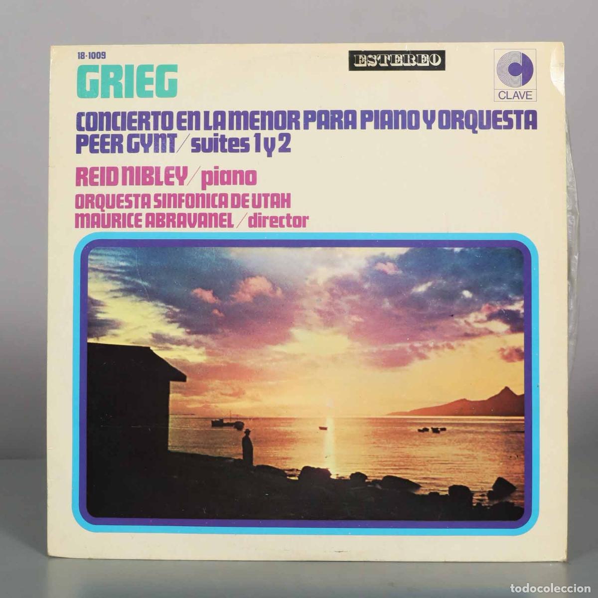 Discos de vinilo: LP. Concierto en La Menor para Piano y Orquesta / Peer Gynt Suites 1 y 2 - Grieg - Reid Nibley, Orq