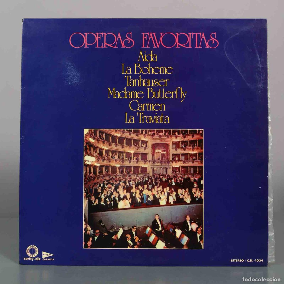 Discos de vinilo: LP. Operas Favoritas - Aida, La Boheme, Tanhauser, Madame Butterfly, Carmen, La Traviata
