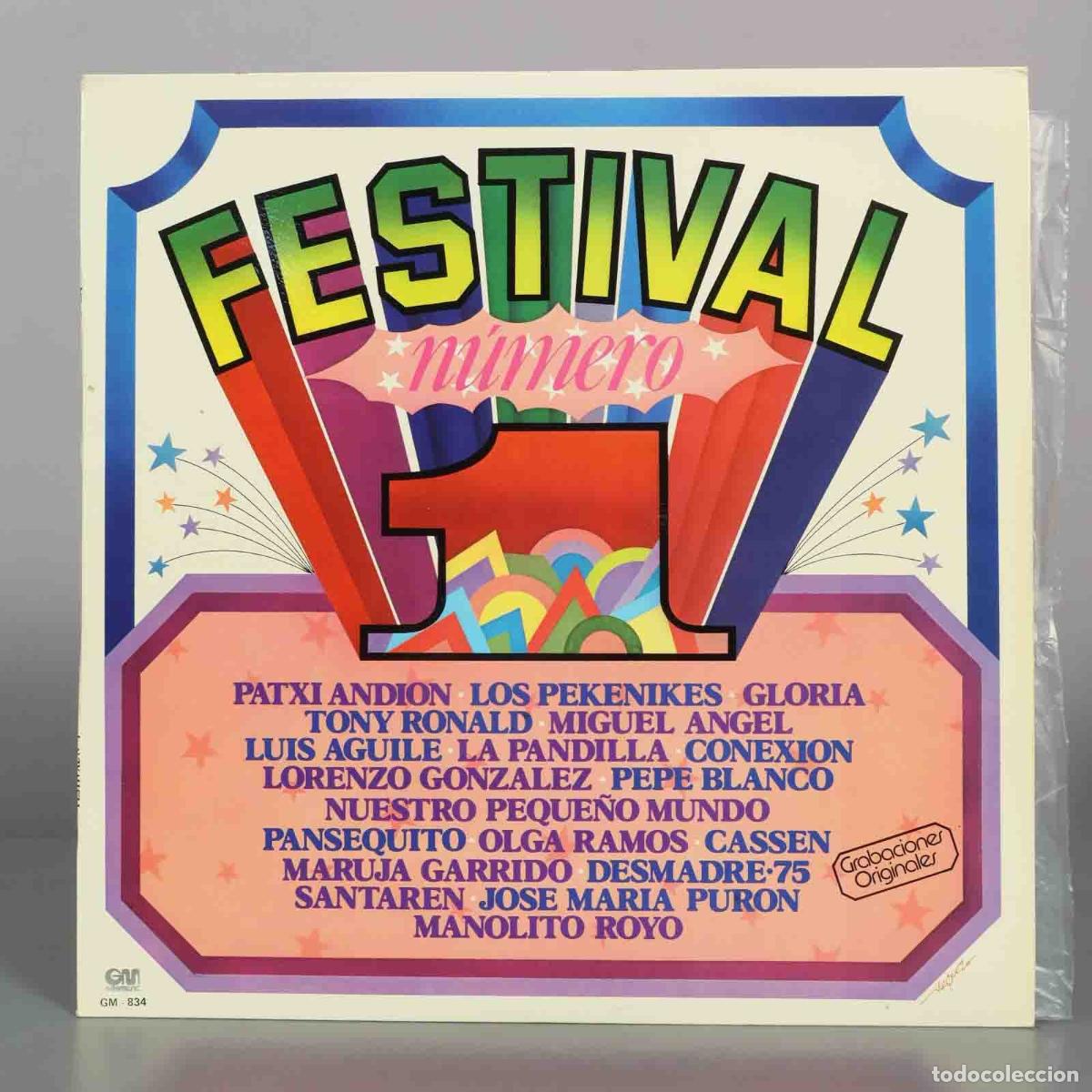 Discos de vinilo: LP. Festival N&uacute;mero 1 - Patxi Andi&oacute;n, Los Pekenikes, Luis Aguil&eacute;, La Pandilla