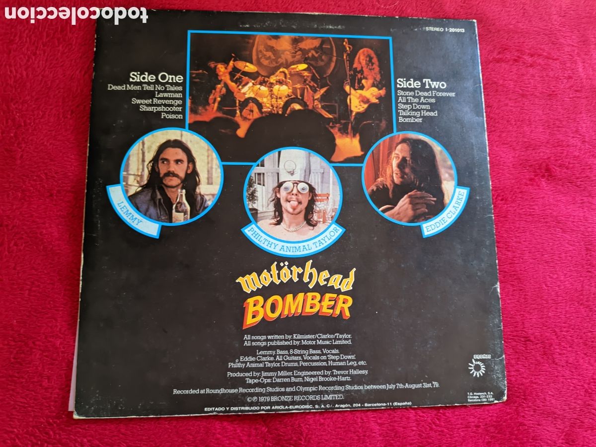 Discos de vinilo: // Motorhead - Bomber - Bronze Espa&ntilde;a 1980 - Foto 2