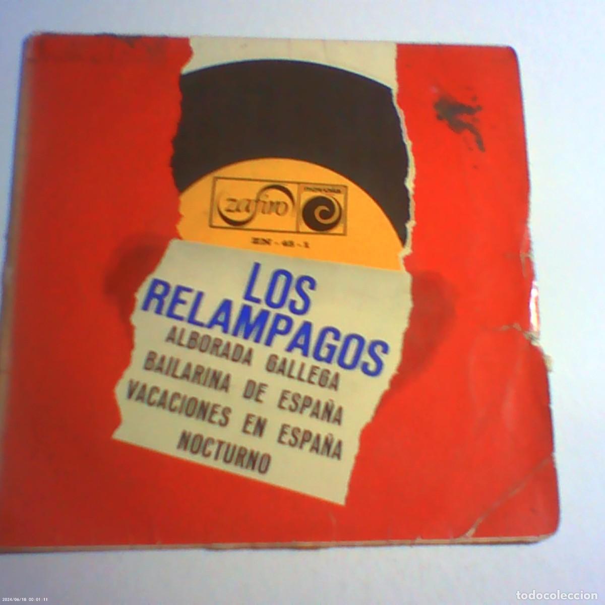 Discos de vinilo: single los rel&aacute;mpagos. alborada gallega. bailarina de espa&ntilde;a. vacaciones nocturno. zafiro 1966