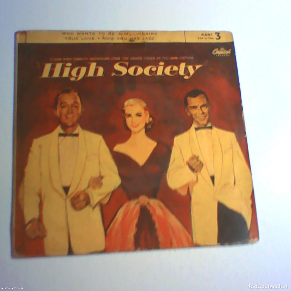 Discos de vinilo: single high society. who wants to be a millionaire. true love. now you has jazz. capitol spain