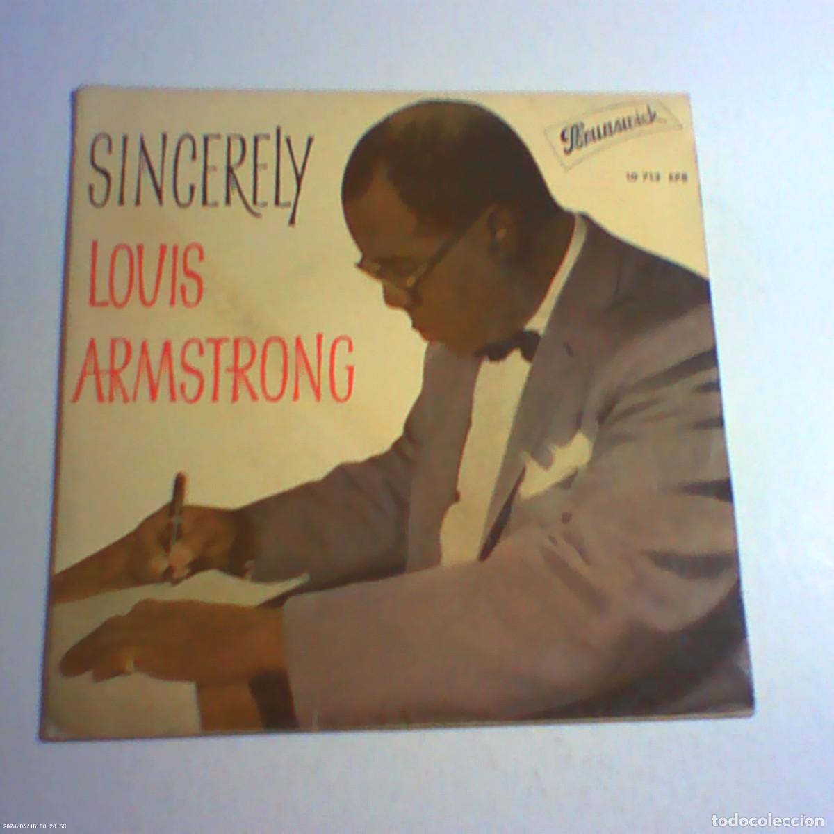 Discos de vinilo: single louis armstrong. sincerely +3 temas. porunswick 1961 spain. nunca en tc (seminuevo)