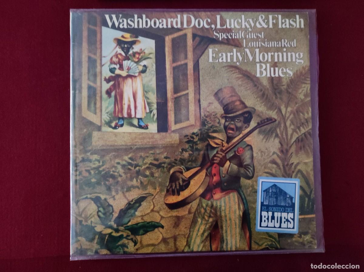Discos de vinilo: Vinilo Blues - Washboard Doc, Lucky & Flash - Early Morning Blues - Ed. Espa&ntilde;a 1981