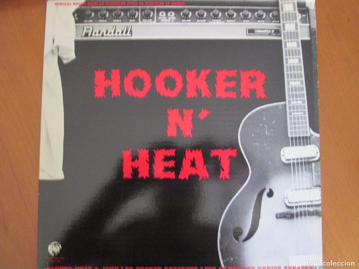 Discos de vinilo: LP Hooker 'n Heat. Canned Heat & John Lee Hooker Live. Edici&oacute;n USA 1981. Muy buen estado