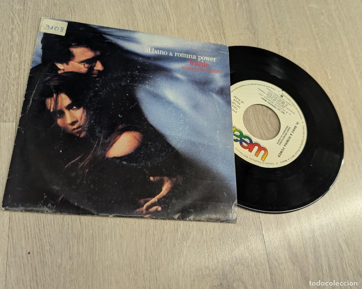 Discos de vinilo: AL BANO & ROMINA POWER - FRAGILE ( CORAZON DE HOMBRE ) . SINGLE PROMOCIONAL DE 1988 - WEA