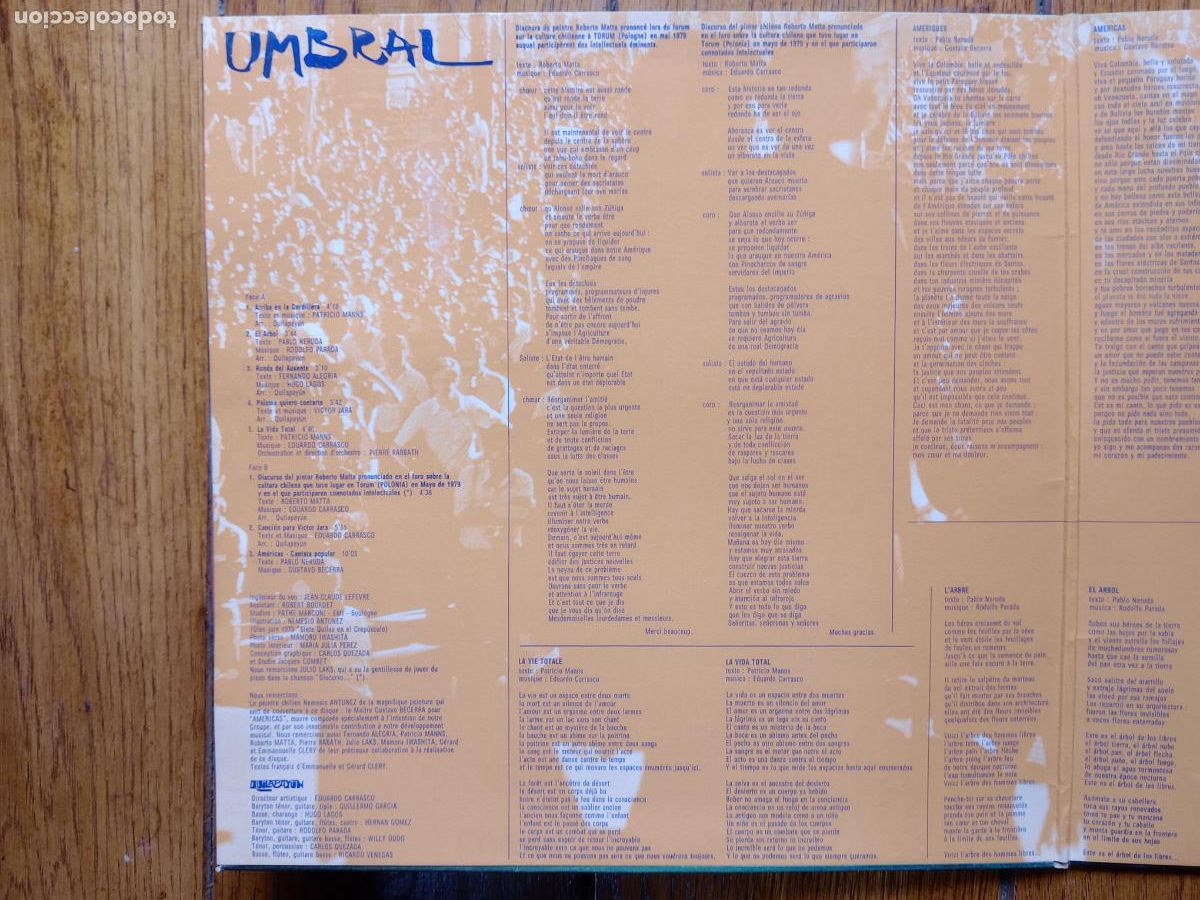 Discos de vinilo: Quilapayun -- umbral - Foto 2
