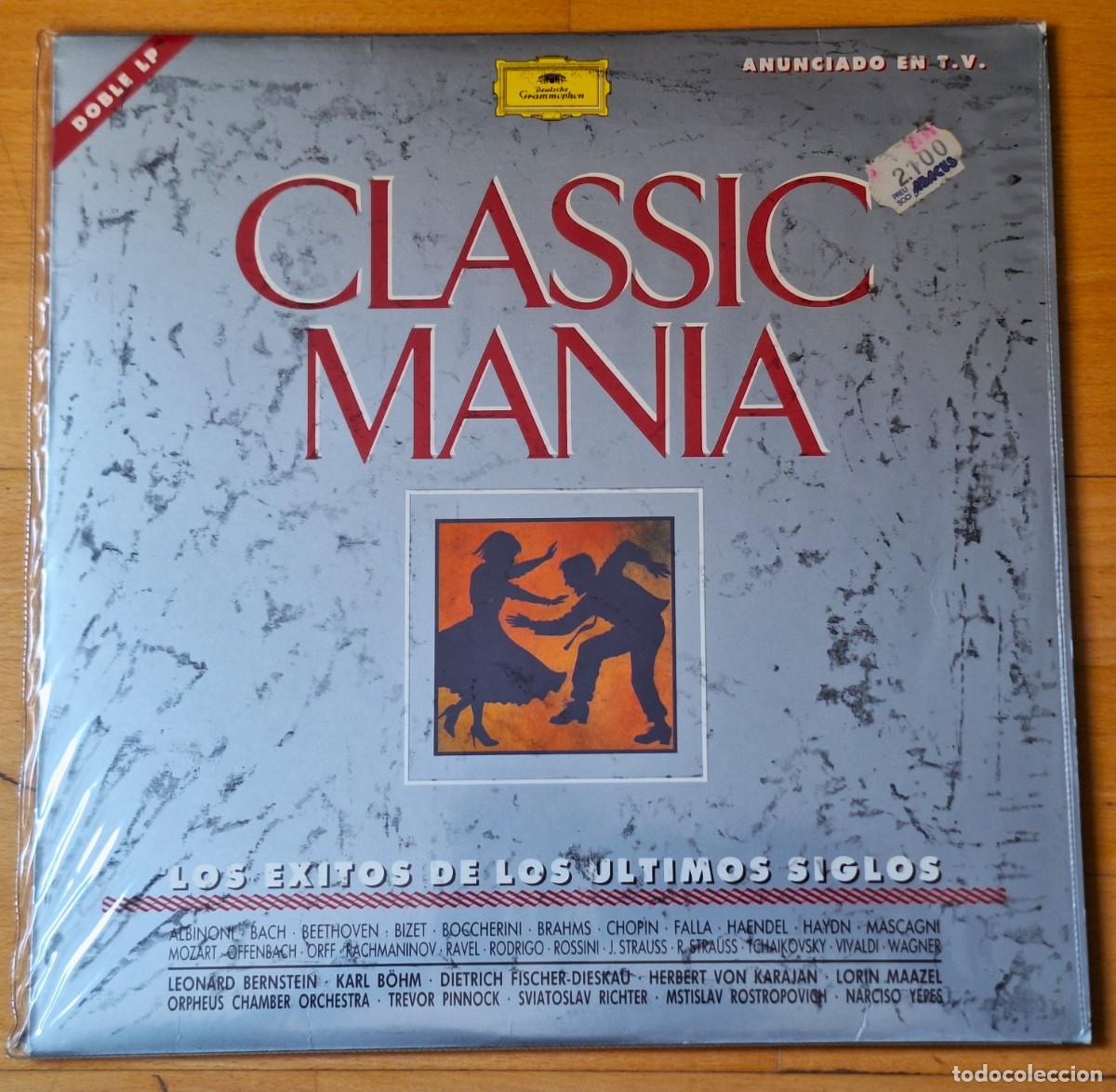 Discos de vinilo: CLASSIC MANIA - EXITOS ULTIMOS SIGLOS- 2 DISCOS VINILO LP - D. GRAMMOPHON 1990 - PERFECTO ESTADO