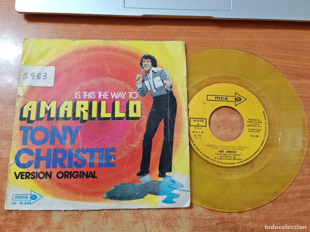 Discos de vinilo: TONY CHRISTIE Amarillo CANTADO EN ESPA&Ntilde;OL 7&rdquo; SINGLE VINILO DEL A&Ntilde;O 1972 ESPA&Ntilde;A CONTIENE 2 TEMAS