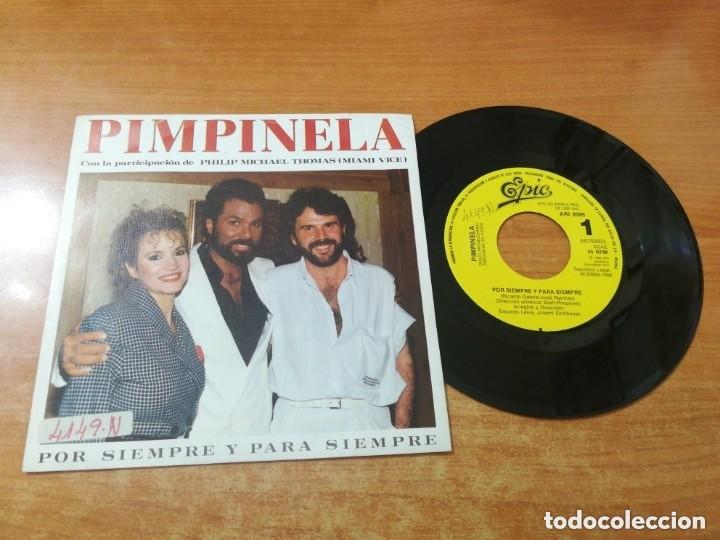 Discos de vinilo: PIMPINELA & PHILIP MICHAEL THOMAS Por siempre y para siempre SINGLE VINILO PROMO ESPA&Ntilde;A MIAMI VICE