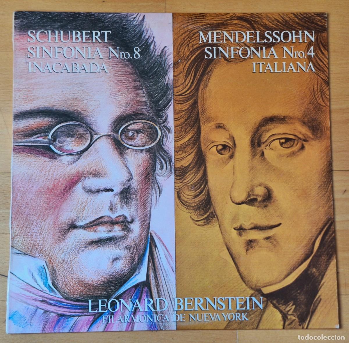 Discos de vinilo: SCHUBERT-MENDELSSOHN- L. BERNSTEIN FILARMONICA DE N.Y. - DISCO VINILO LP- CBS. 1981- PERFECTO ESTADO