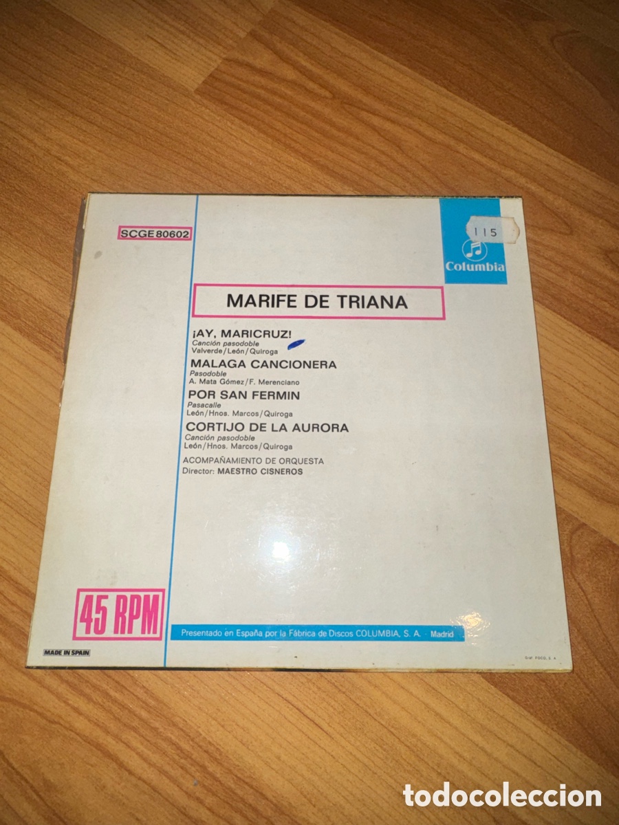 Discos de vinilo: Marife de Triana - Cortijo de la Aurora +3 - Foto 2
