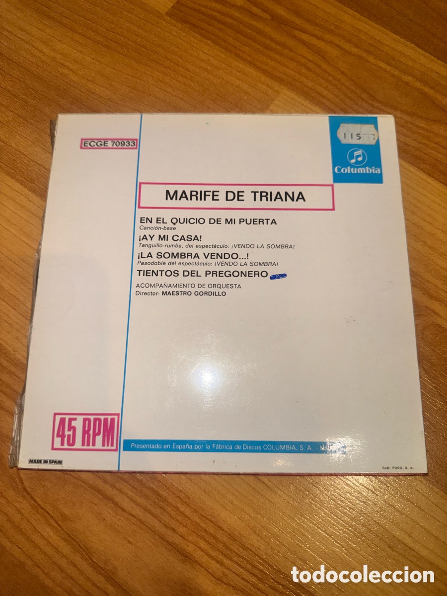Discos de vinilo: Marife de Triana - En el quicio de mi puerta +3 - Foto 2