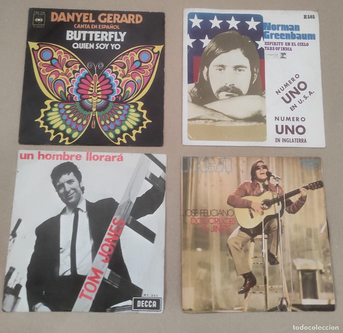 Discos de vinilo: LOTE CINCO SINGLES-SOLISTAS INTERNACIONALES,TOM JONES, NORMAN GREENBAUM,JOSE FELICIANO,DANYEL GERARD