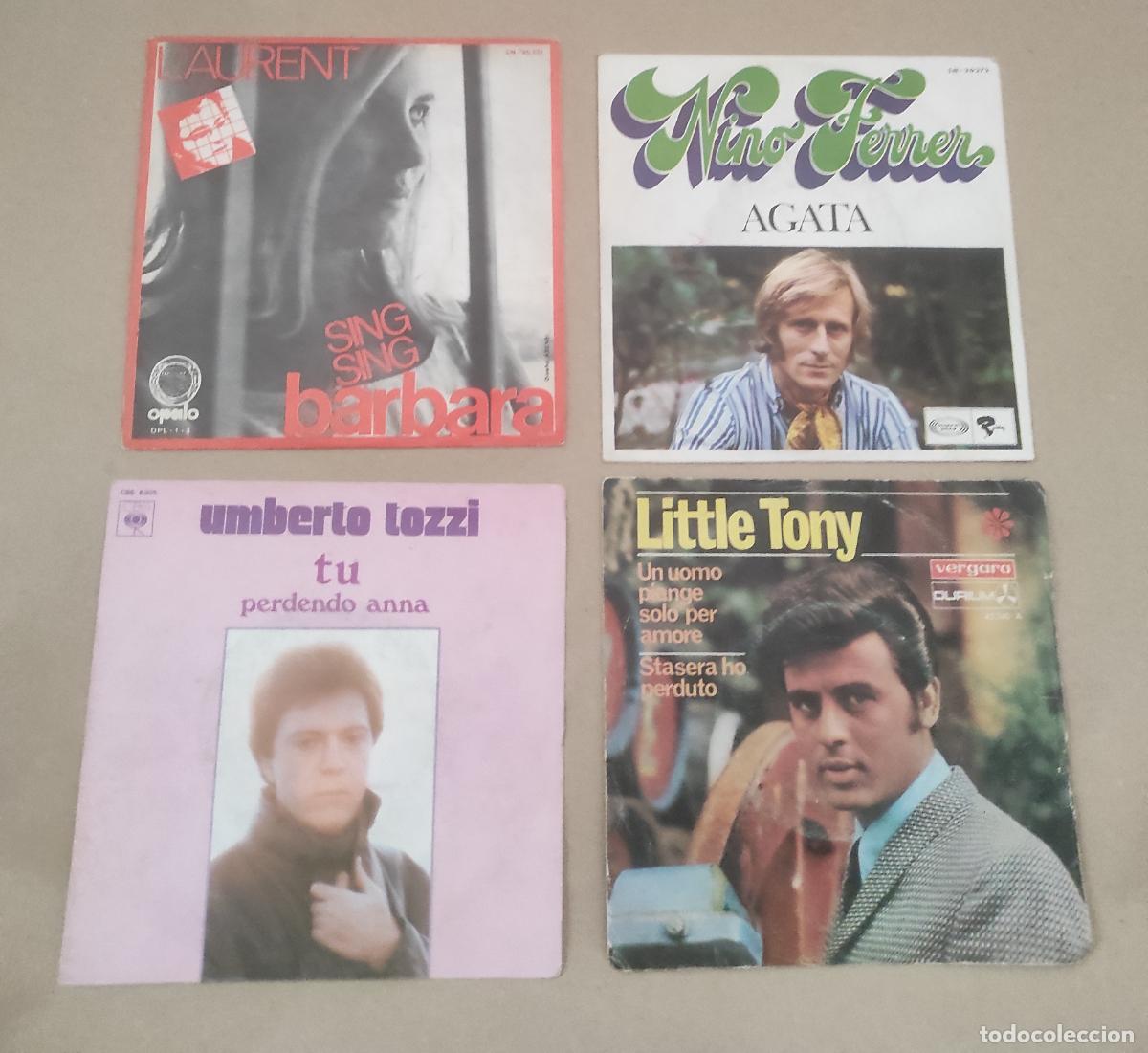 Discos de vinilo: CINCO SINGLES INTERNACIONALES- LITTLE TONY,LAURENT, NINO FERRER, UMBERTO TOZZI ( CANTADO EN FRANCES