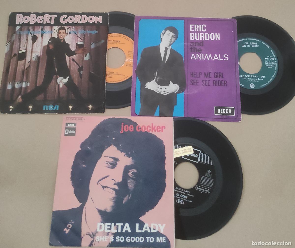 Discos de vinilo: LOTE TRES SINGLES-INTERNACIONALES- ERIC BURDON ABD THE ANIMALS,ROBERT GORDON,JOE COCKER,