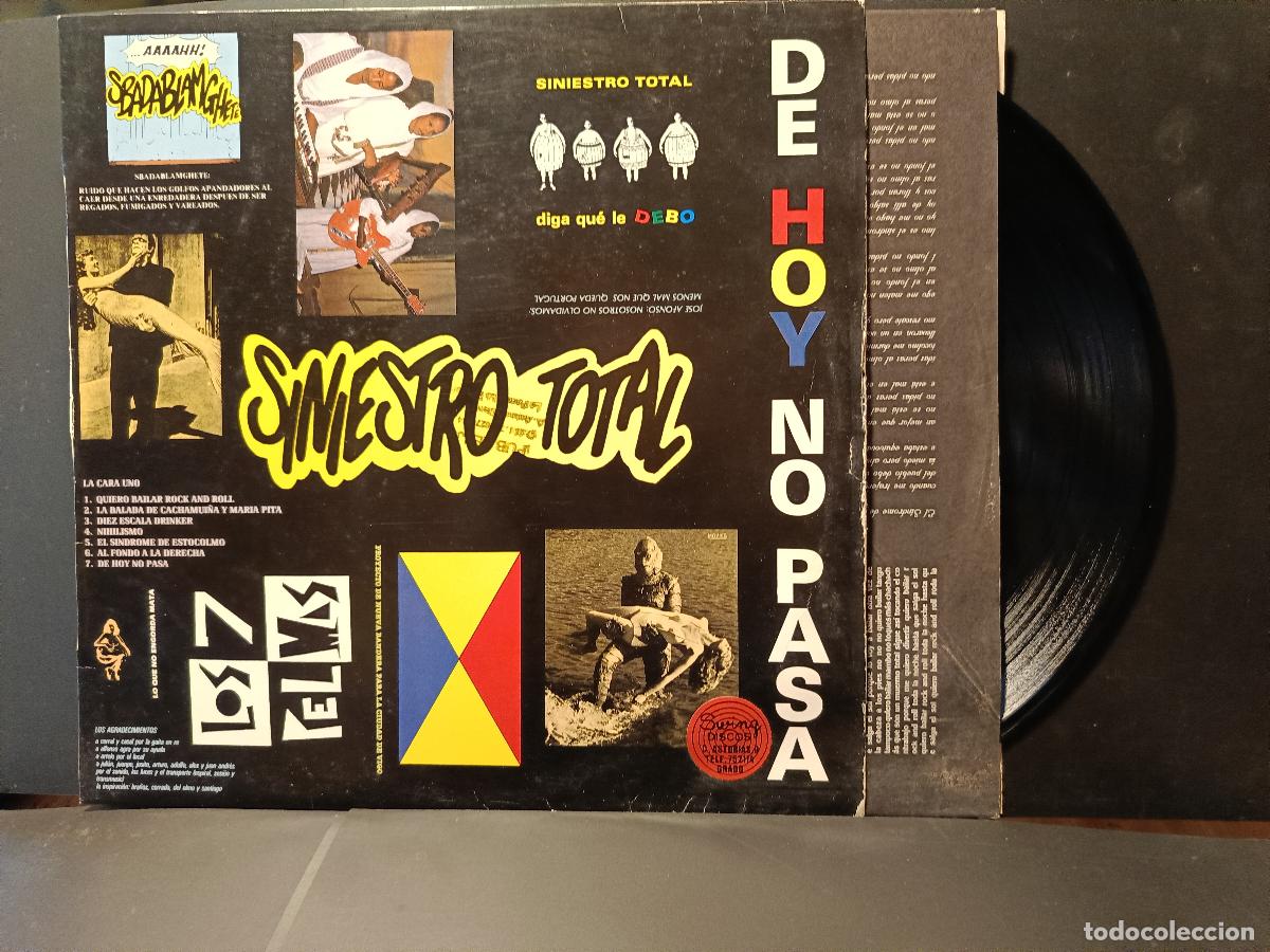 Discos de vinilo: LP SINIESTRO TOTAL DE HOY NO PASA 1987 con insert pepeto