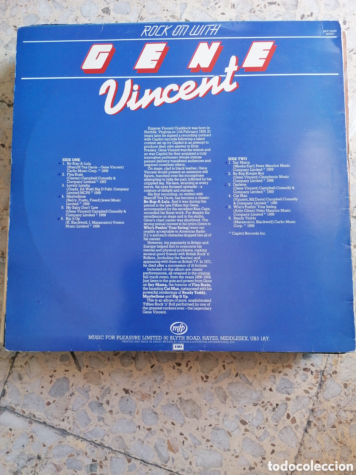 Discos de vinilo: LP GENE VICENT ROCK ON WITH UK - Foto 2