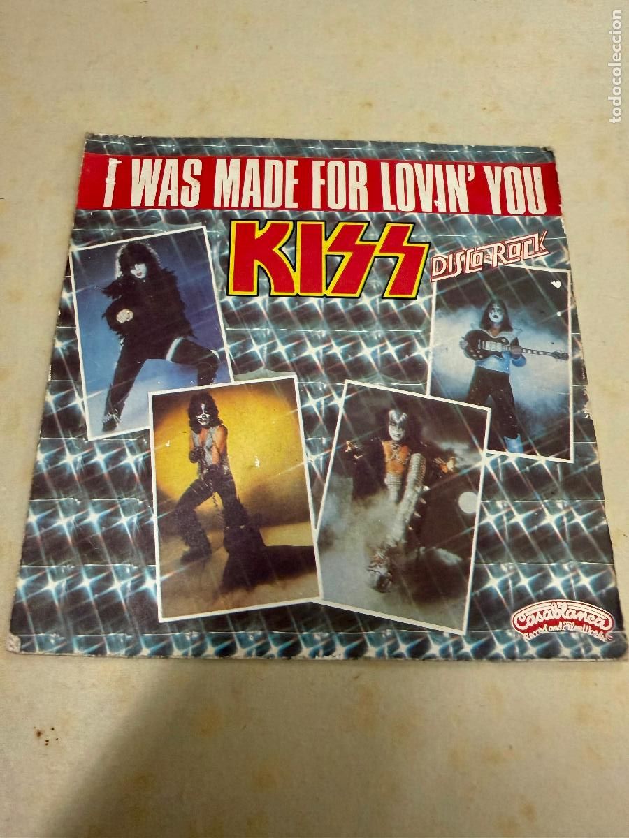 Discos de vinilo: KISS. I WAS MADE FOR LOVIN YOU dif&iacute;cil Disco PEQUE&Ntilde;O de vinilo. Mide unos 17,5cms diametro