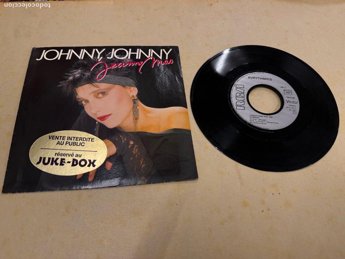 Discos de vinilo: JOHNNY, JOHNNY. JEANNE MAS. dif&iacute;cil Disco PEQUE&Ntilde;O de vinilo. Mide unos 17,5cms diametro