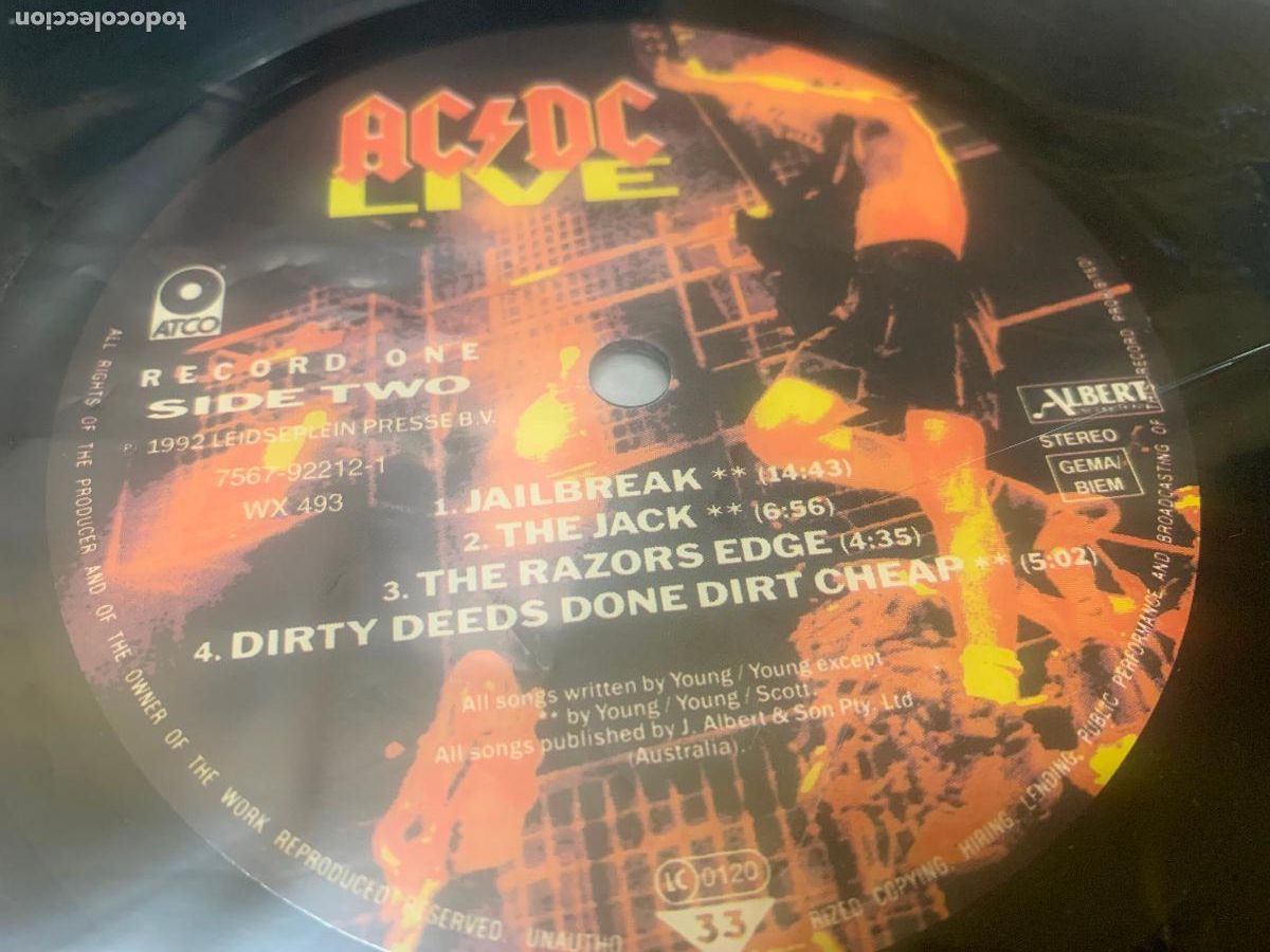 Discos de vinilo: AC/DC: LIVE / RECORD ONE / VINILO LP - ATCO 1992 (S&Oacute;LO EL DISCO 1, SIN CARPETA)