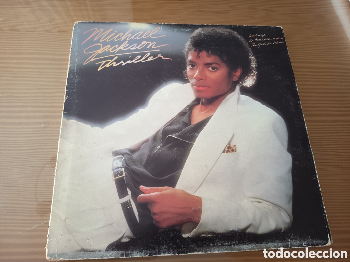 Discos de vinilo: Disco vinilo LP de Michael Jackson &rdquo; Thriller &rdquo; , primera edici&oacute;n espa&ntilde;ola de 1982