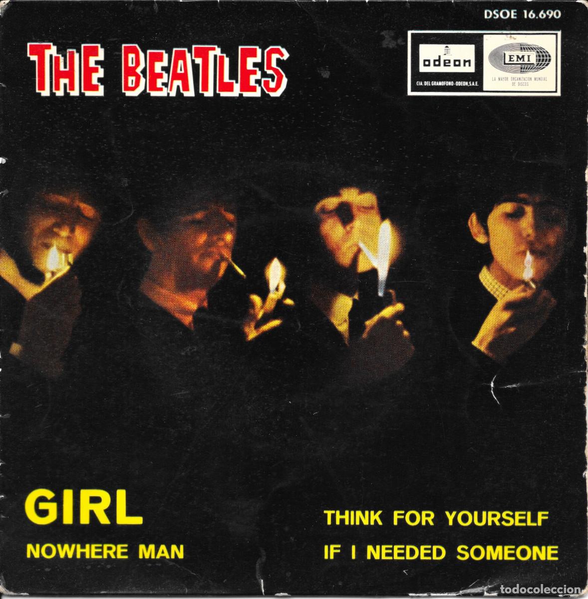 Discos de vinilo: EP Girl / Nowhere man / Think for yourself / If I needed someone - Beatles
