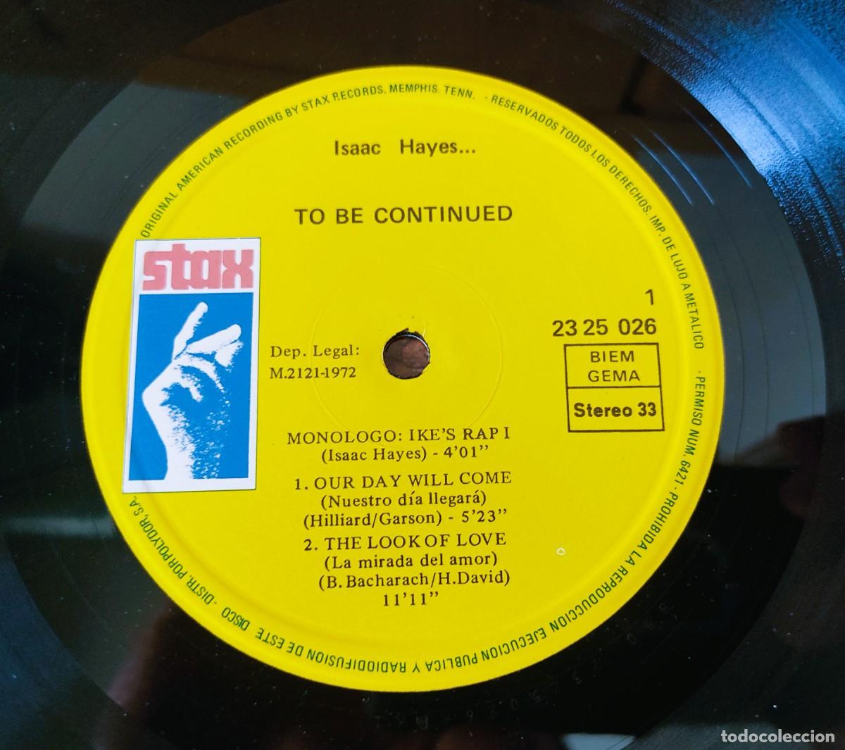 Discos de vinilo: DISCO LP ISAAC HAYES TO BE CONTINUED - Foto 4