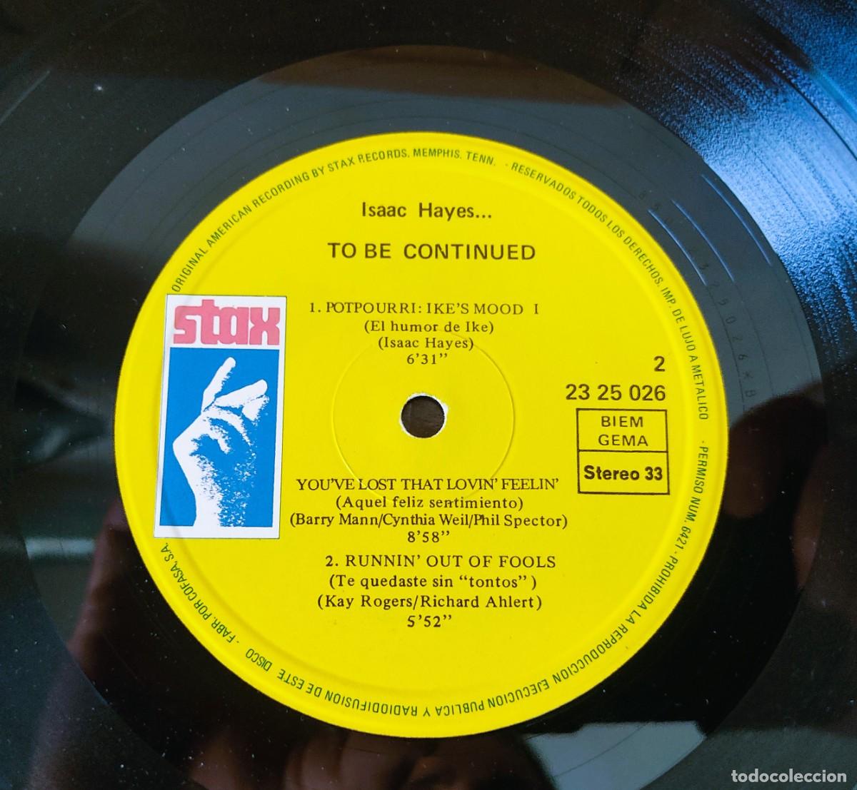 Discos de vinilo: DISCO LP ISAAC HAYES TO BE CONTINUED - Foto 6