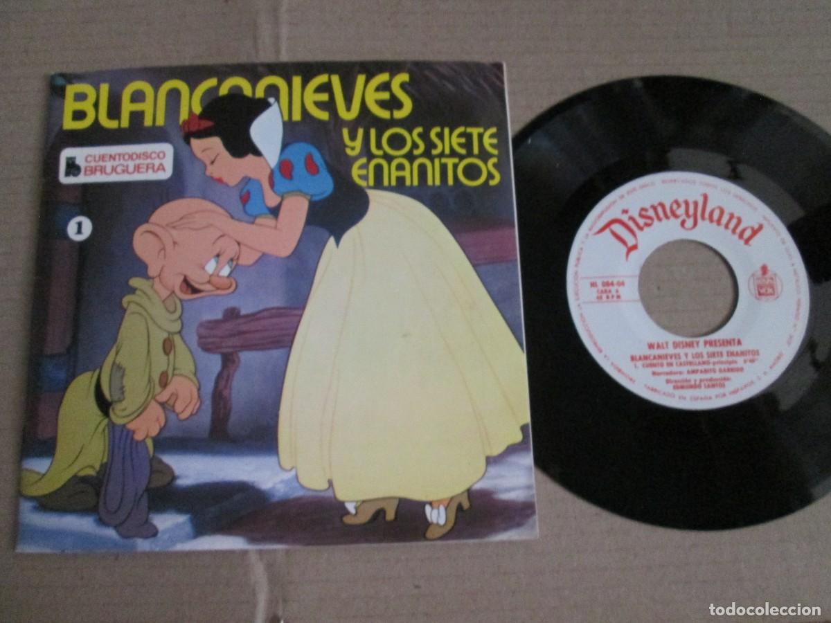 Discos de vinilo: AMPARITO GARRIDO - Blancanieves y los siete enanitos. Disco LIbro, ed espa&ntilde;ola 7&rdquo; 1967. Impecable NM