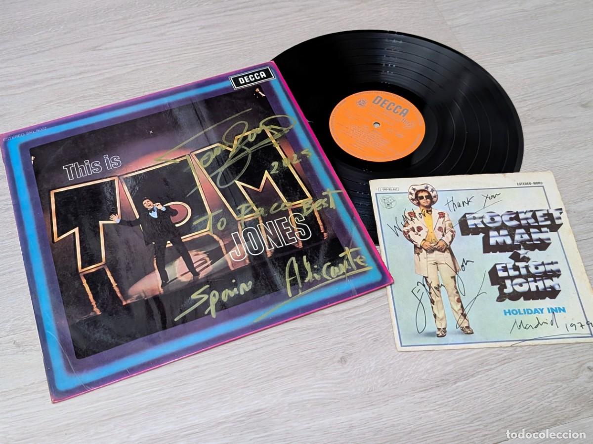 Discos de vinilo: LOTE DE LP DE TOM JONES - THIS IS ..LP ESPA&Ntilde;OL DE 1969 .. FIRMADO Y FUNDA DE ELTON JOHN . FIRMADO