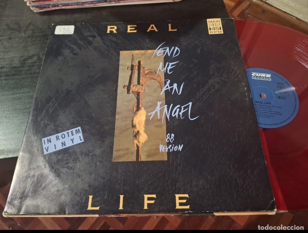 Discos de vinilo: REAL LIFE - SEND ME AN ANGEL 88 version 12&rdquo; MAXI ALEMANIA CURB 1988 - SYNTH POP VINILO ROJO