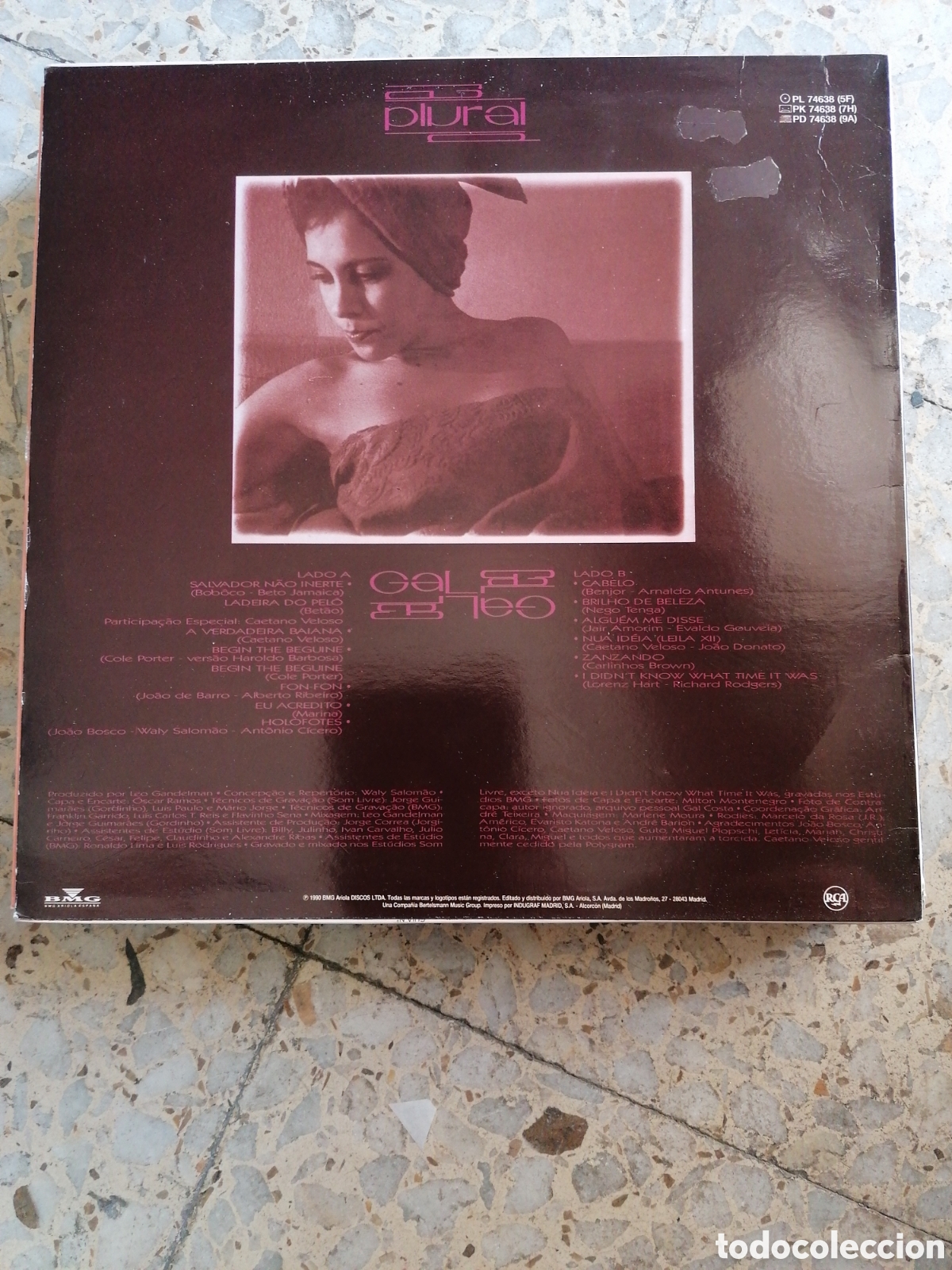 Discos de vinilo: LP GAL COSTA PLURAL 1990 ESPA&Ntilde;A INSERT EX - Foto 2