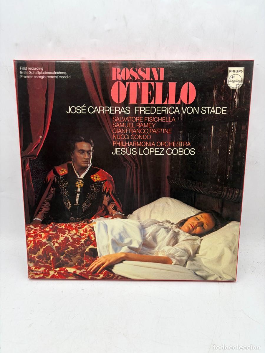 Discos de vinilo: LP - ROSSINI - OTELLO - JOSE CARRERAS - JESUS LOPEZ COBOS - PHILIPS - CAJA 3 LP